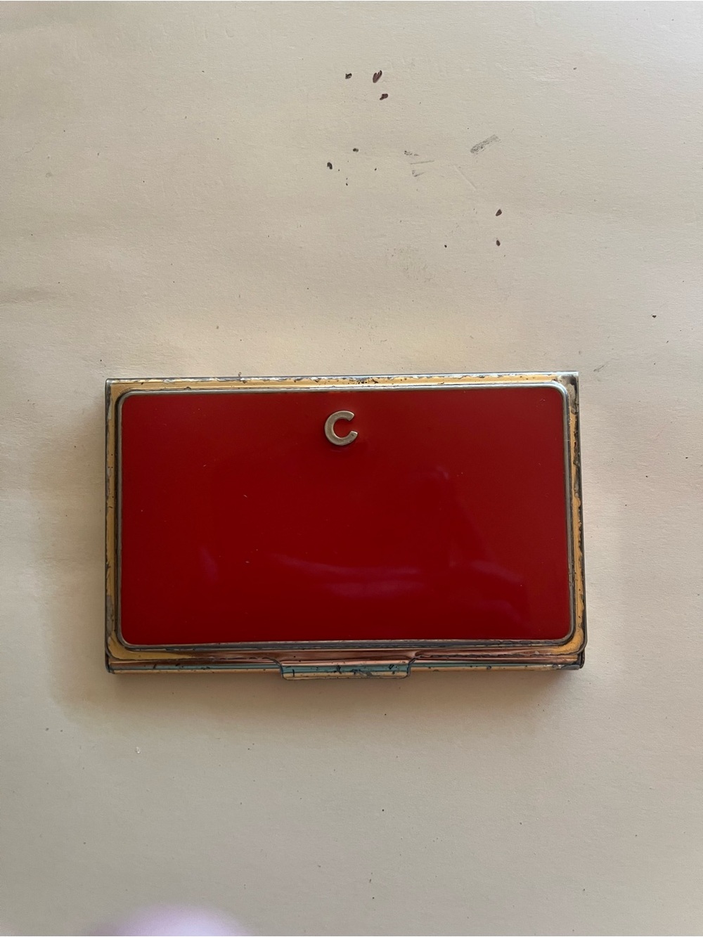 Vintage “C” Kate Spade New York Lenox red enamel card case/compact